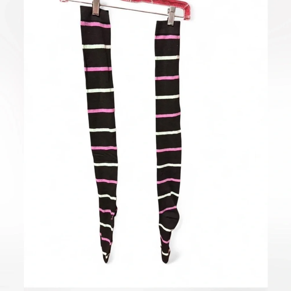 Disney Nightmare Before Christmas thigh-high socks with pink & light Green sripe